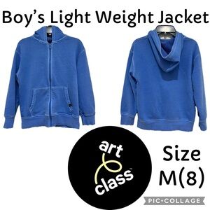 Boys Clothes Art Class Full Zip Hooded Light Weight Fleece Jacket Size M(8)
